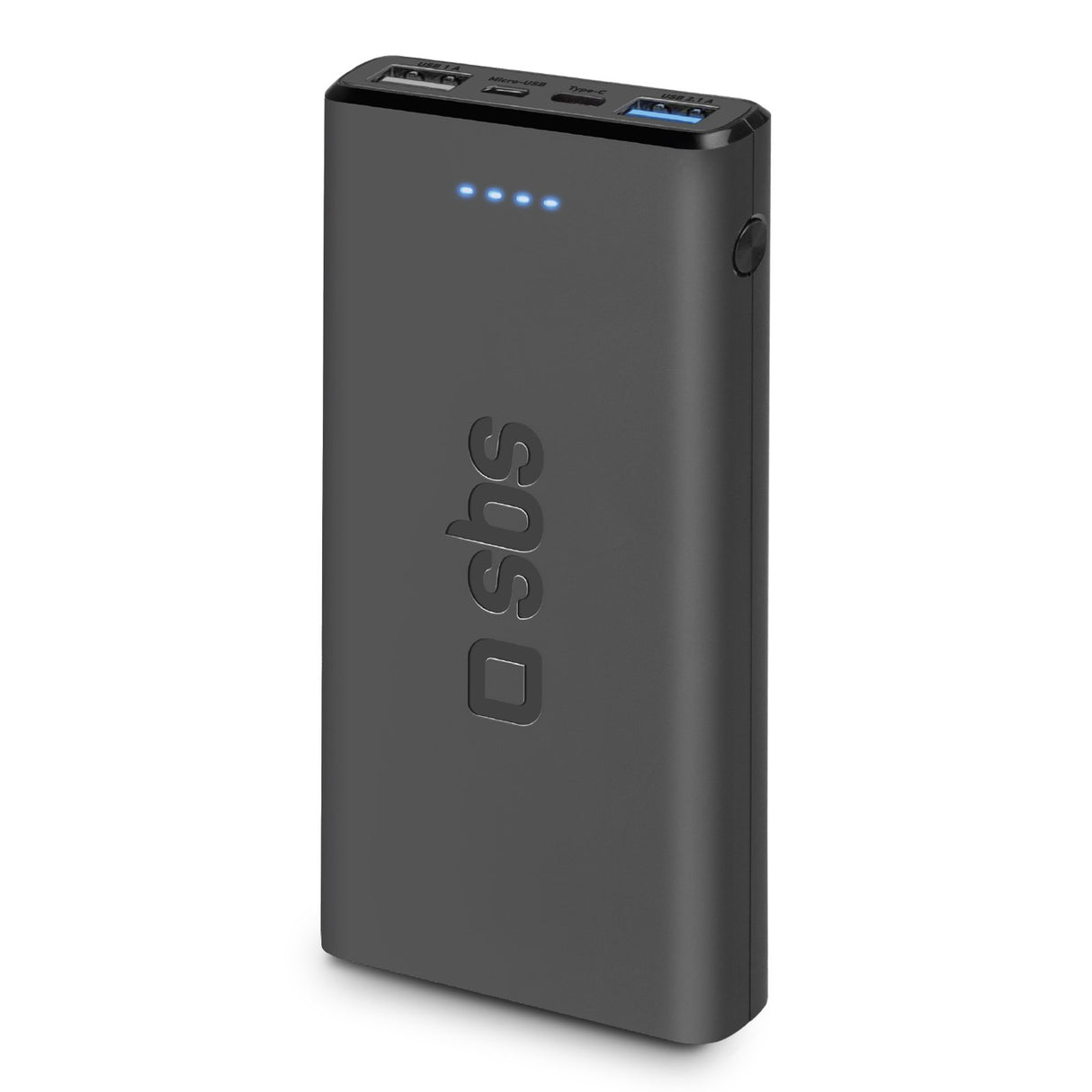 SBS hurtigtopladende powerbank. 10,000 mAh. Sort