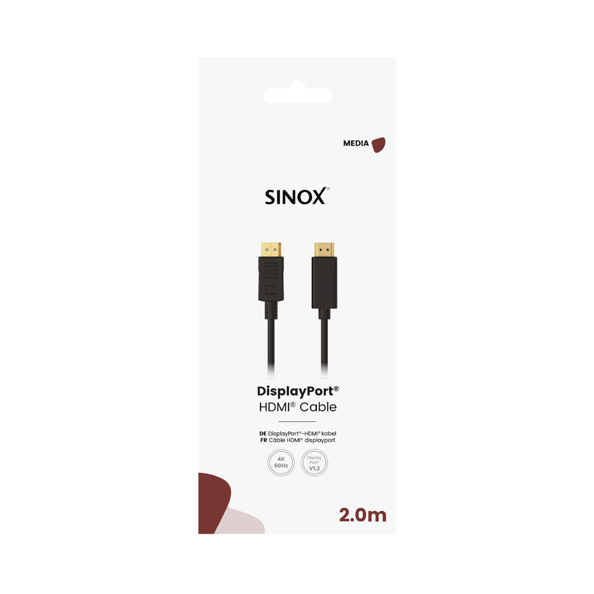 Sinox DisplayPort™ HDMI™ kabel. 2m. Sort