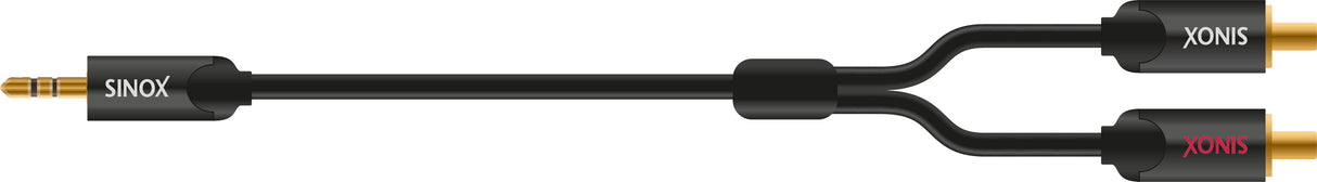 Sinox SHD mini jack til phono kabel. 0,75m. Sort