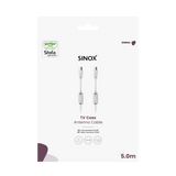 Sinox antennekabel. YouSee & Stofa godkendt. 3m. Hvid