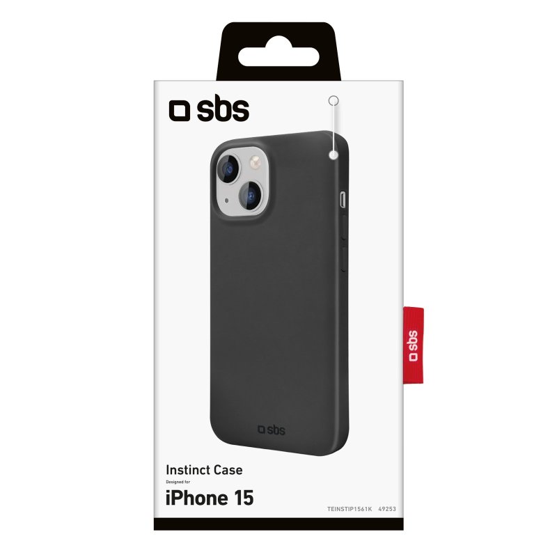 SBS Instinct-cover til iPhone 15. Sort
