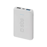 SBS hurtigtopladende powerbank. 5000 mAh. Hvid
