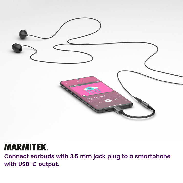 Marmitek USB-C til AUX adapter. 0,15m
