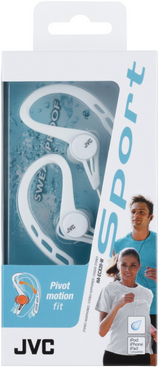 JVC in-ear høretelefoner til løb. Hvid