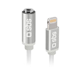 SBS Lightning til mini jack MFI adapter. Hvid