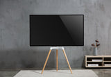 Sinox Tripod TV gulvstand med drejbar top. 50"-65". Lyst træ/hvid