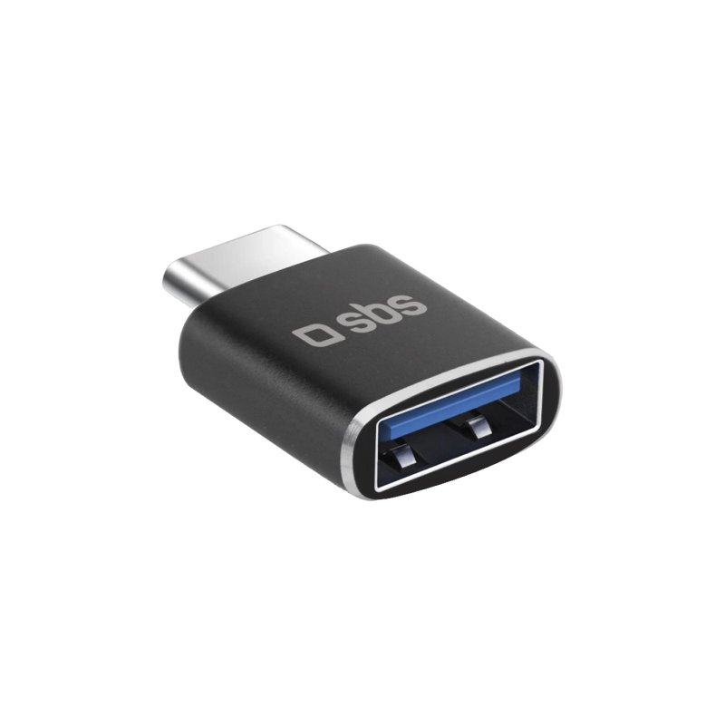 SBS USB-C-han til USB-hun-adapter. Sort