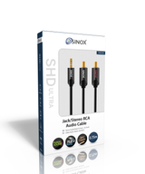 Sinox SHD mini jack til phono kabel. 0,75m. Sort