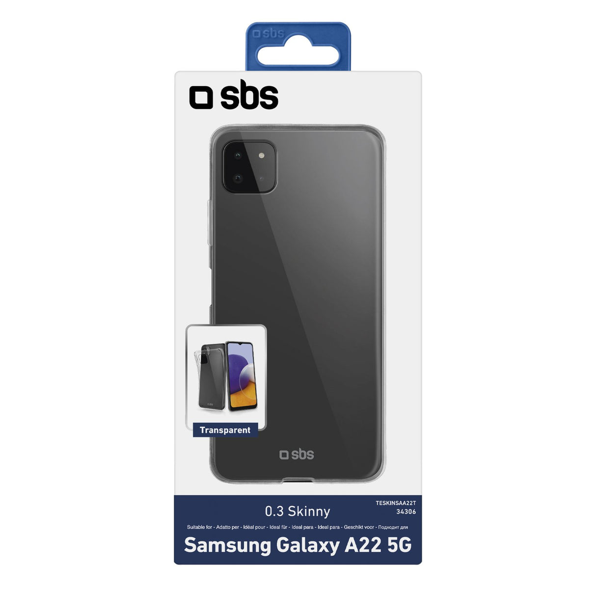 SBS Skinny cover til Samsung Galaxy A22 5G®. Gennemsigtig