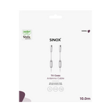 Sinox antennekabel. YouSee & Stofa godkendt. 10m. Hvid