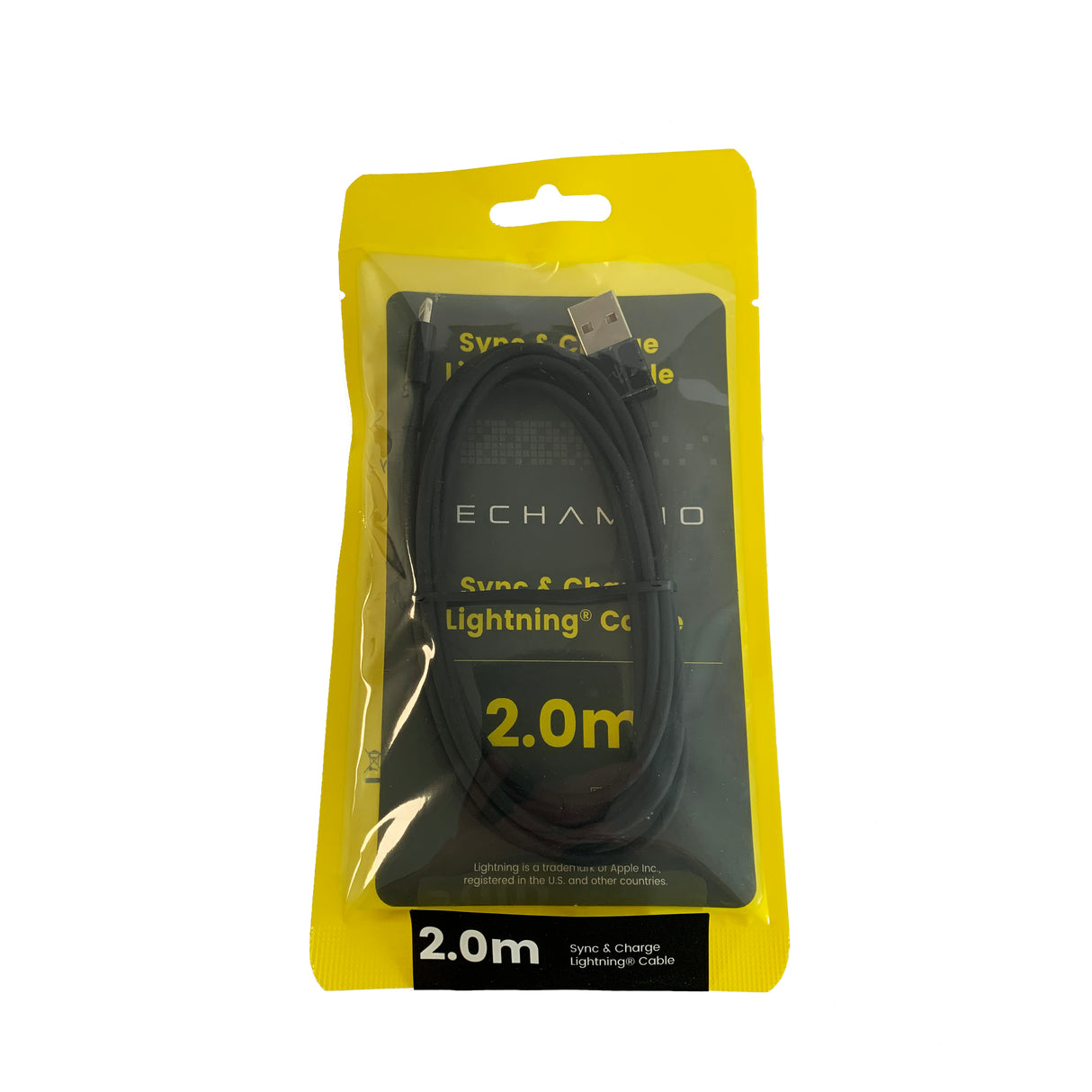 Techammo Lightning kabel. 2m. Sort