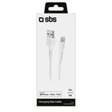 SBS Lightning kabel. 3m. Hvid