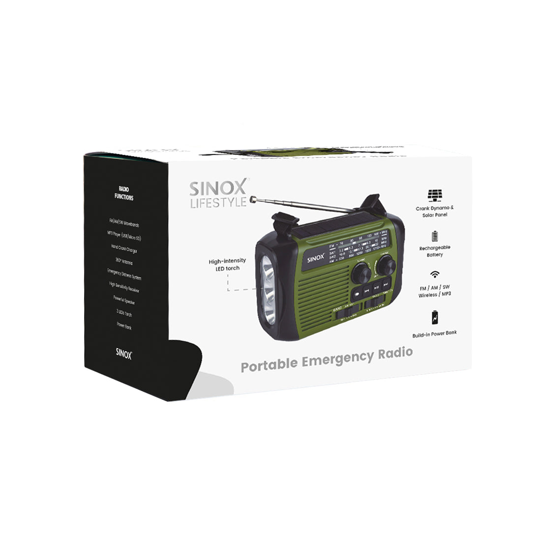 Sinox Bluetooth® nødradio. Grøn