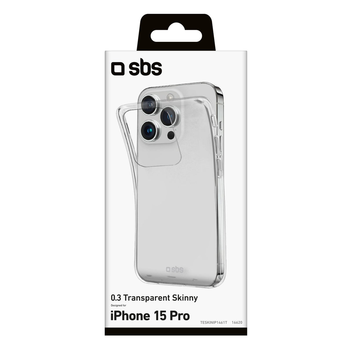 SBS Skinny cover til iPhone 15 Pro®. Gennemsigtig