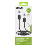 SBS USB C 3.1 kabel. 1,5m. Sort
