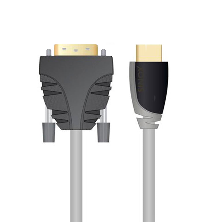 Sinox HDMI™ til DVI kabel. 5m. Grå/sort