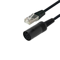Cavus adapterkabel 8-pin DIN  til RJ45. 0,15m. Sort