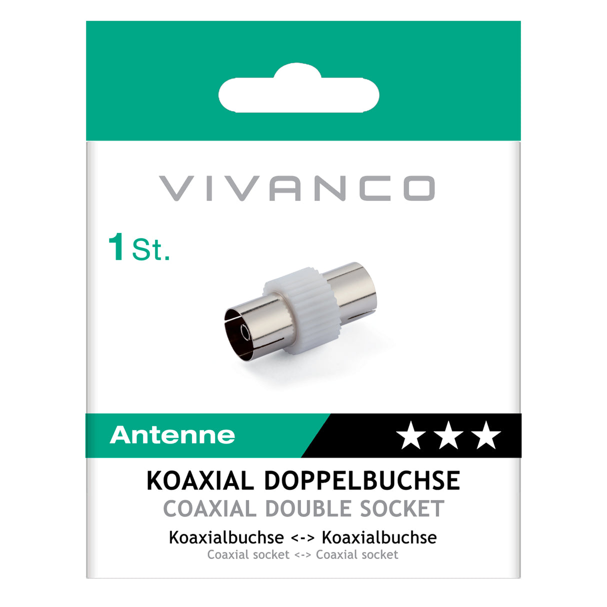 Vivanco koaksial antenneadapter, hun til hun