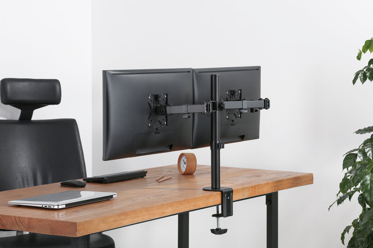 Sinox Office dobbelt skærm skrivebordsbeslag. Op til 32". Sort