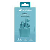 Nubox True Wireless Stereo høretelefoner. Lyseblå