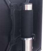 Sinox StandView TV gulvstand, vinklet med drejbar top. 26"-65". Alu finish