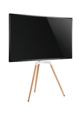 Sinox Tripod TV gulvstand med drejbar top. 50"-65". Lyst træ/hvid