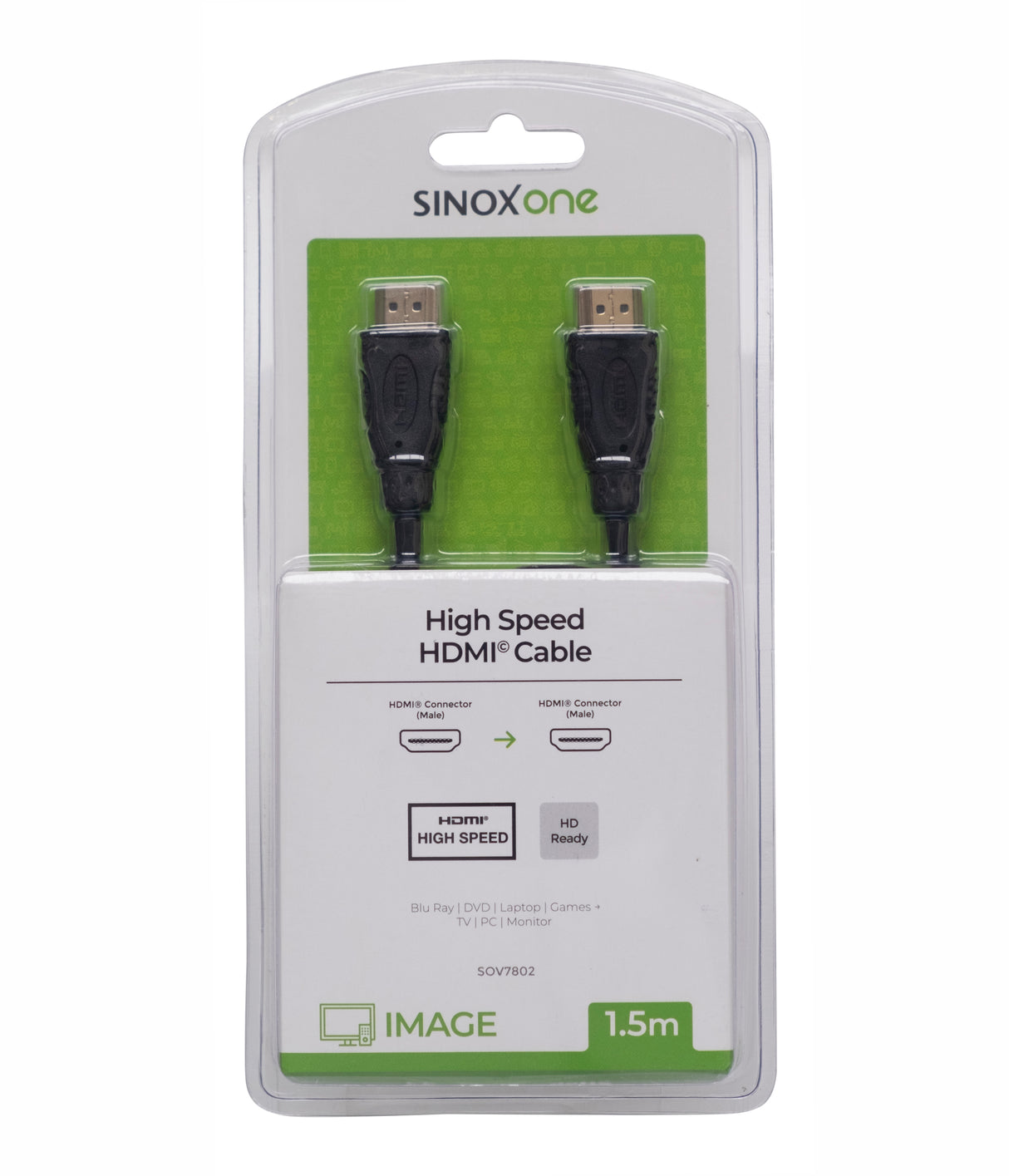Sinox One HDMI™ kabel. 1,5m. Sort
