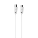 Connectech antennekabel med koaksial og F-stik. 1.5m. Hvid