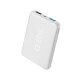 SBS hurtigtopladende powerbank. 5000 mAh. Hvid