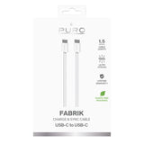 PURO Fabrik 2.0 60W USB-C til USB-C opladnings- og synkroniseringskabel 1,5 m