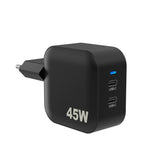 Sinox PRO 2xUSB-C PD oplader 45W. Sort