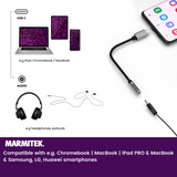 Marmitek USB-C til AUX adapter. 0,15m