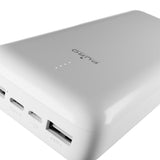 PURO Power Bank 20000mAh USB-C + 2 USB-A hurtigopladning. Hvid