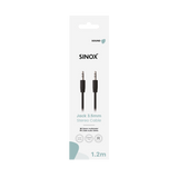 Sinox mini jack kabel. 1,2m. Sort