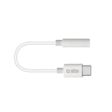 SBS USB C til mini jack adapter. Hvid