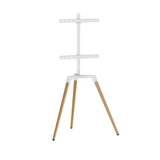 Sinox Tripod TV gulvstand med drejbar top. 50"-65". Lyst træ/hvid