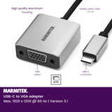 Marmitek USB-C til VGA adapter. 0,15m