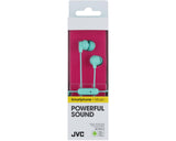 JVC in-ear høretelefoner med fjernbetjening og mikrofon. Mint