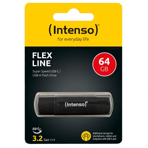 Intenso 3544490 USB flash drive 64 GB USB Type-A / USB Type-C 3.2 Gen 1 (3.1 Gen 1) Black