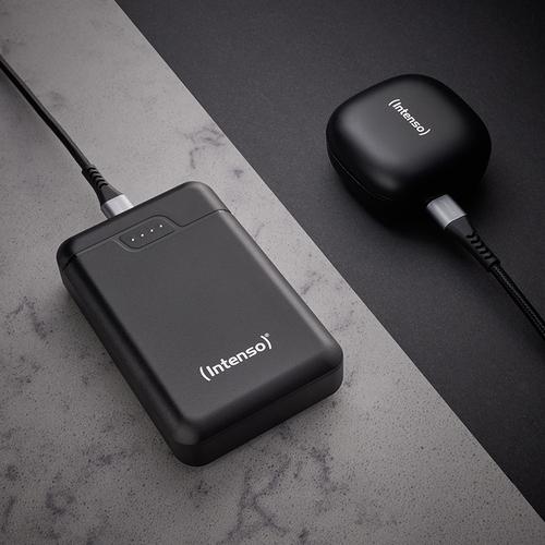 Intenso B10000 - 10,000 mAh Power Bank, portable external battery, USB-C & 2* USB-A, LED status indicator, tested in Germany, black