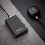 Intenso B10000 - 10,000 mAh Power Bank, portable external battery, USB-C & 2* USB-A, LED status indicator, tested in Germany, black