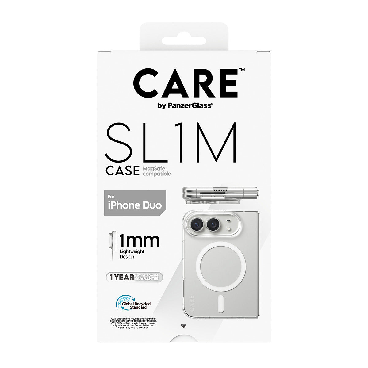 CARE by PanzerGlass Flagship Signature Case  SLIM PC/TPU case Transparent Apple iPhone Duo