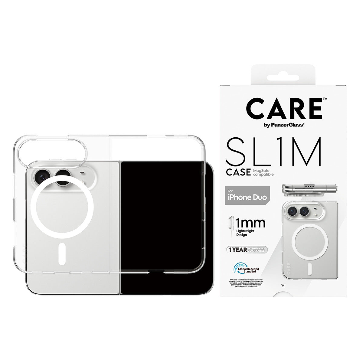 CARE by PanzerGlass Flagship Signature Case  SLIM PC/TPU case Transparent Apple iPhone Duo