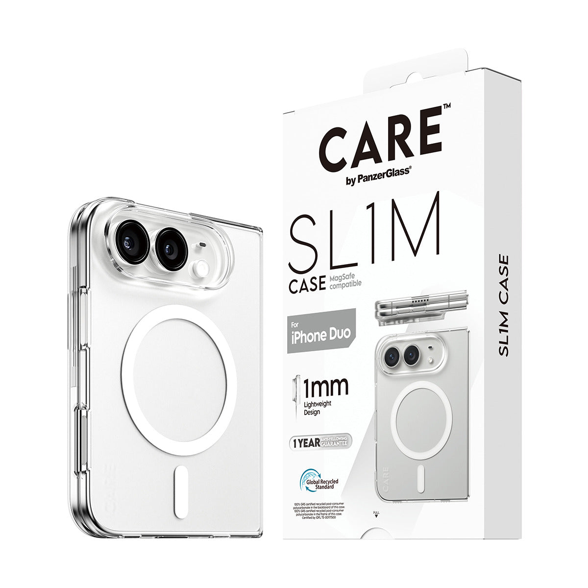 CARE by PanzerGlass Flagship Signature Case  SLIM PC/TPU case Transparent Apple iPhone Duo