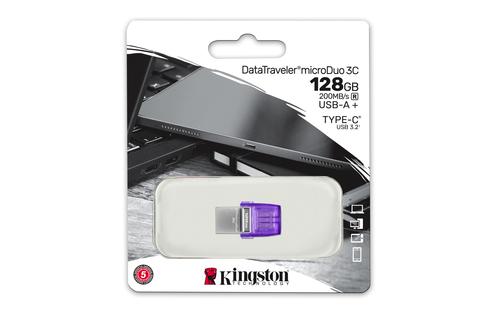 Kingston Technology DataTraveler 128GB microDuo 3C 200MB/s dual USB-A + USB-C