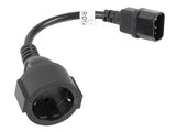 Lanberg CA-C14E-10CC-0018-BK el-ledning Sort 0,18 m C14 forbinder