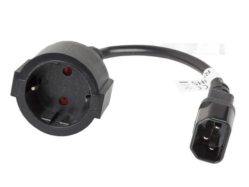 Lanberg CA-C14E-10CC-0018-BK el-ledning Sort 0,18 m C14 forbinder