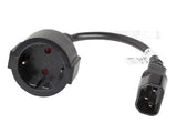 Lanberg CA-C14E-10CC-0018-BK el-ledning Sort 0,18 m C14 forbinder