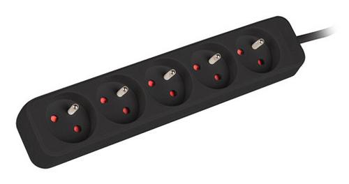 Lanberg PS0-05E-0100-IEC-BK power extension 1 m 5 AC outlet(s) Indoor Black