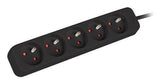 Lanberg PS0-05E-0100-IEC-BK power extension 1 m 5 AC outlet(s) Indoor Black